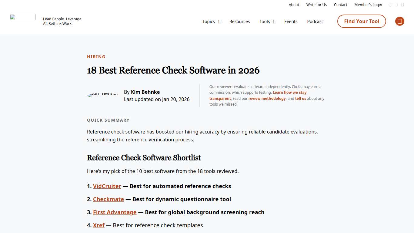 18 Best Reference Check Software in 2026